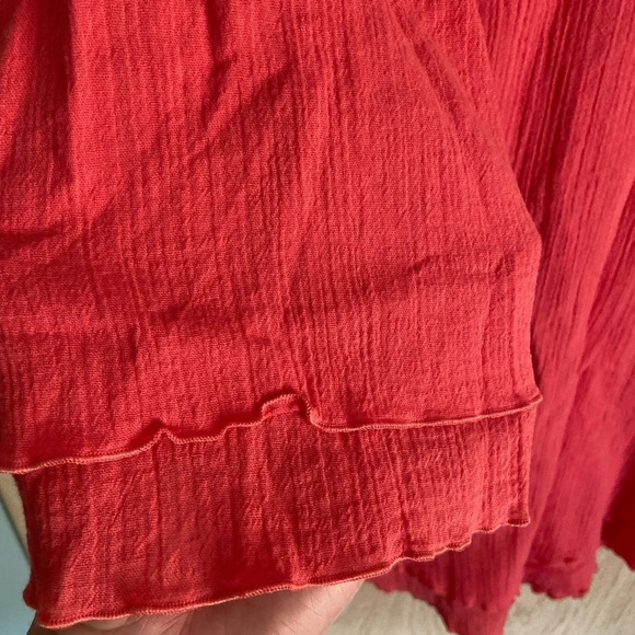 Soft Surroundings Double Gauze Coral blouse Too Sz Large - Picture 2 of 9